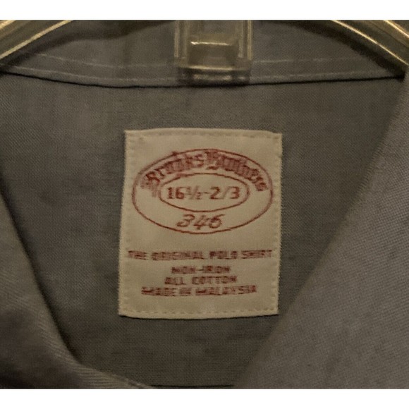 Brooks Brothers 346 Shirt Men's Size 16 1/2 2-3 Regular Fit Non-Iron Blue - Picture 2 of 8